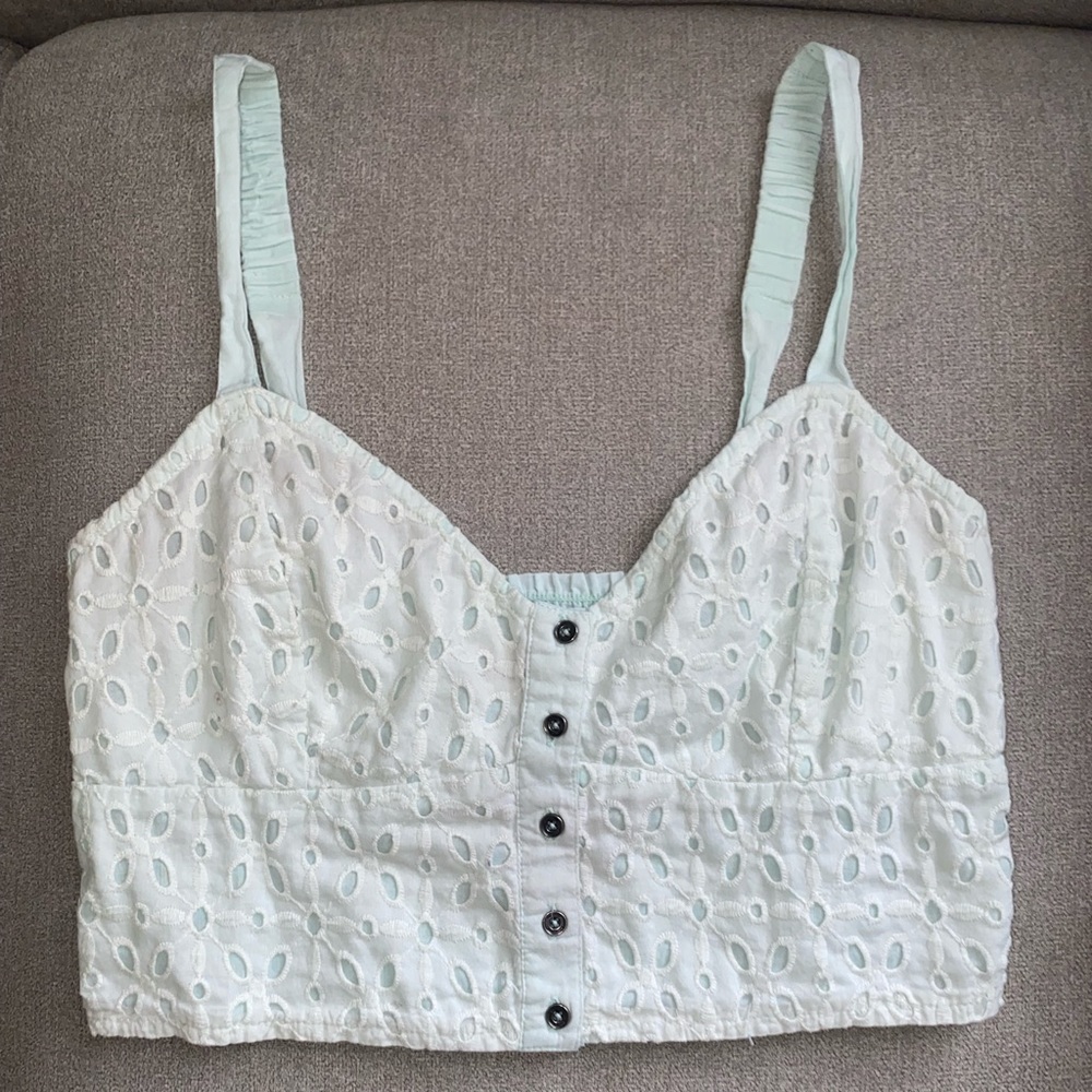Hollister mint green crop top